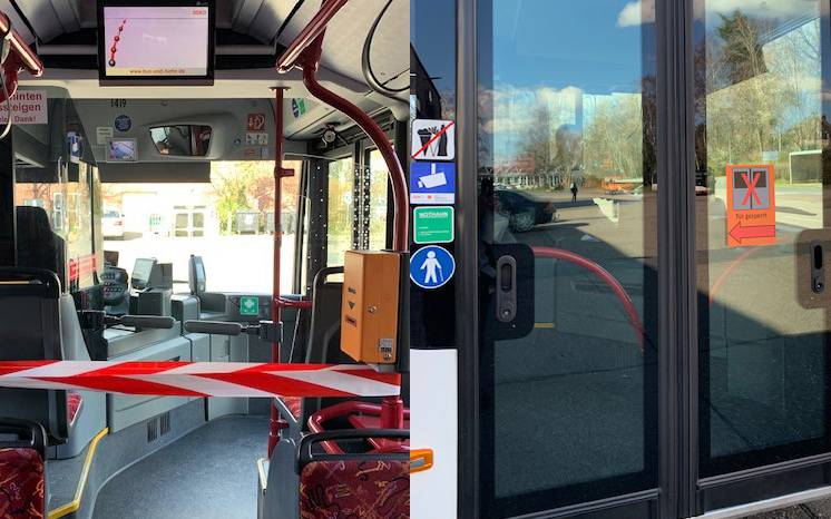 Busfahrer wird abgeschottet.