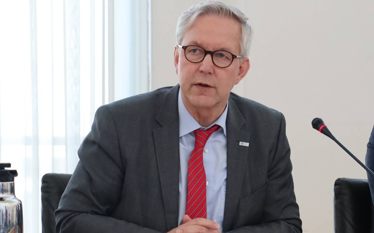 Gregor Lange bei der PK zum Revierderby am 12.03.2020