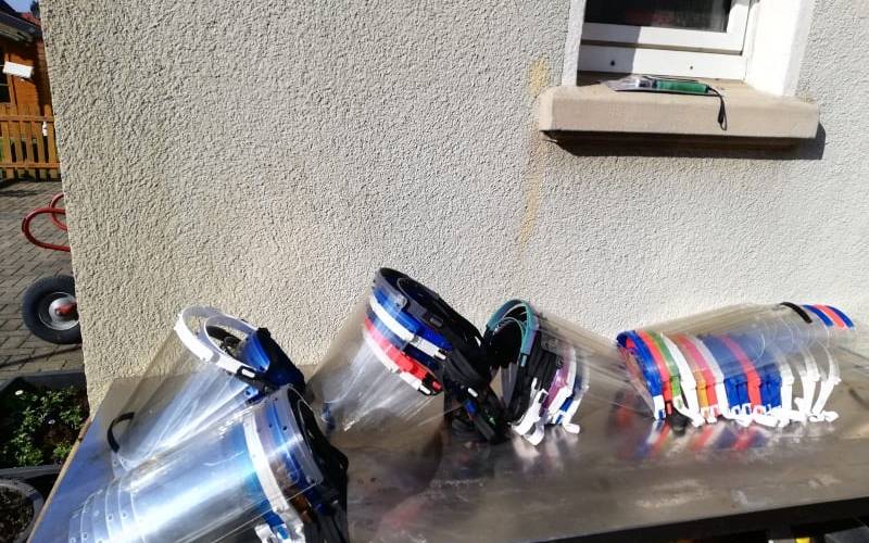 Die ersten Schutzmasken von Murtfeldt und Hecker.