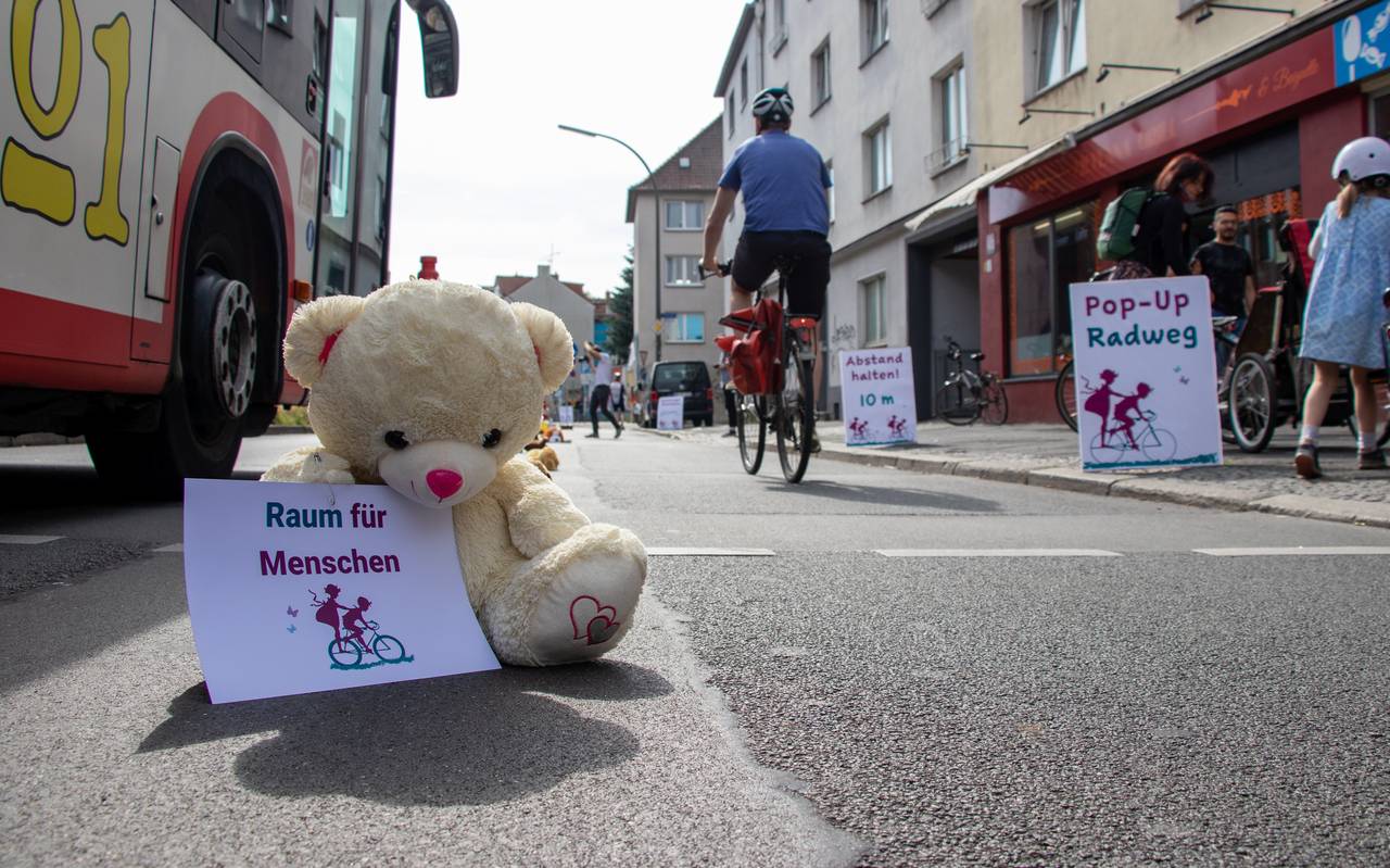 Pop Up Radweg in Dortmund