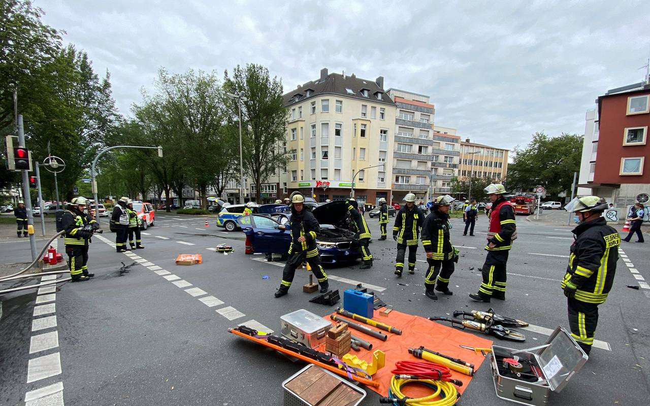 Verkehrsunfall auf der Märkischen Straße in Dortmund.