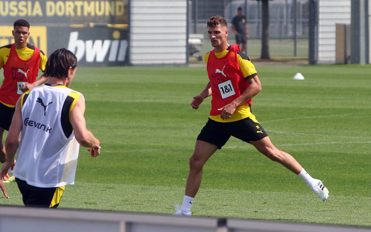 BVB-Spieler Thomas Meunier beim Training.
