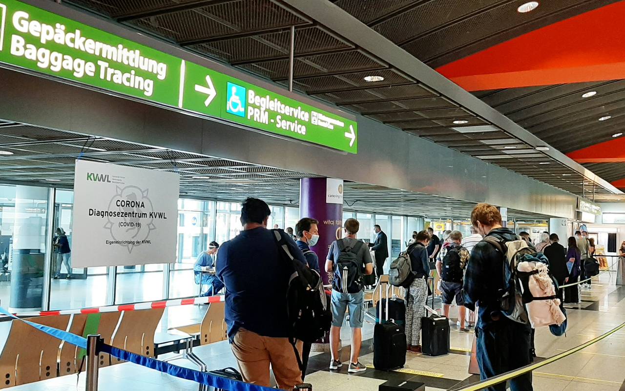 Corona-Teststelle am Dortmund Flughafen.