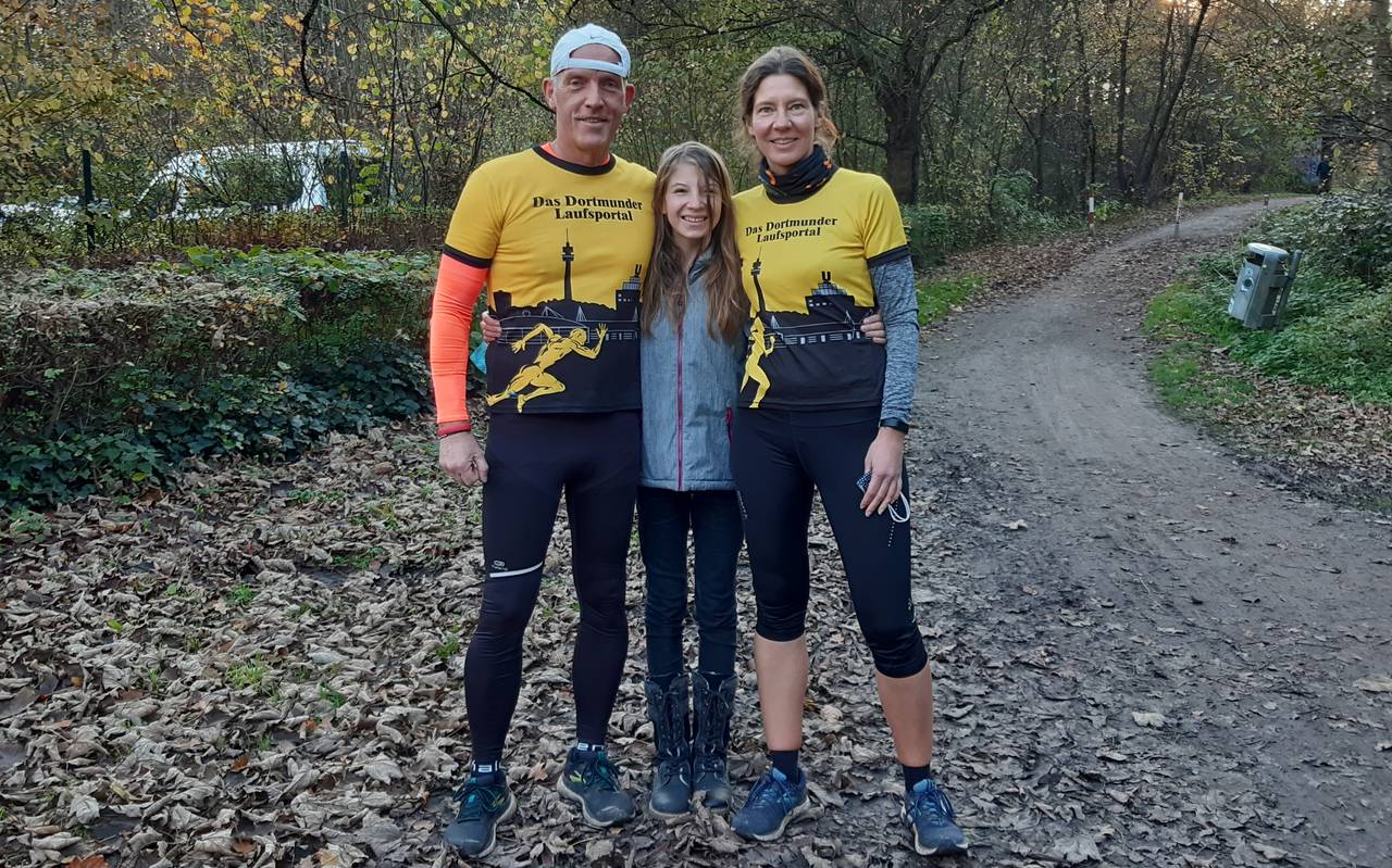 Marathon-Läufer Frank Pachura mit Frau Kerstin und Tochter Joline