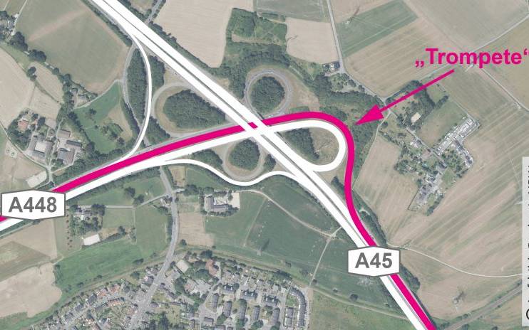 Verkehrsführung "Trompete" Grafik: Straßen.NRW