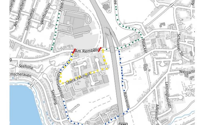Anwohner der Straße "Am Remberg" in Schüren, Berufspendler und der Schwerlastverkehr müssen sich ab Montag (14.02.) auf massive Einschränkungen einstellen. Dann wird das Tiefbauamt mit dem Neubau der Brücke „Am Remberg“ beginnen. Die Arbeiten werden voraussichtlich eineinhalb Jahre dauern und in dieser Zeit für den Verkehr zu Umwegen führen.