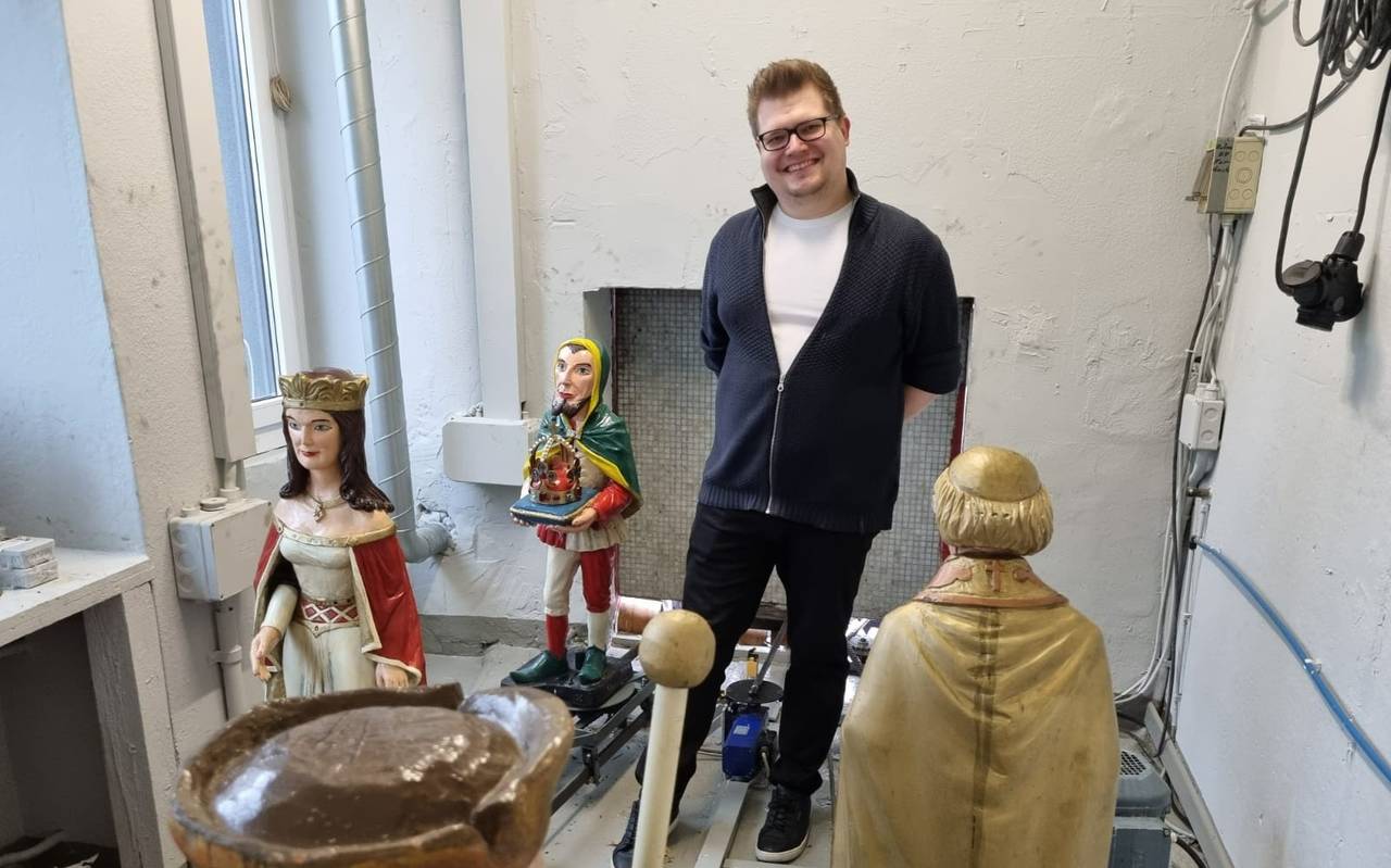 Im Inneren des Glockenspiels an der Kampstraße in Dortmund.