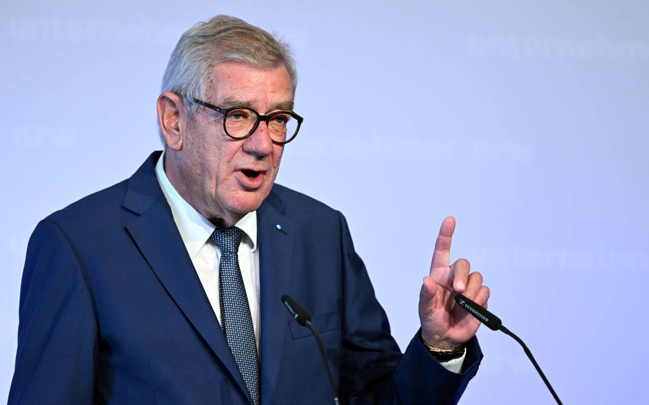 Arndt Kirchhoff, Präsident der Landesvereinigung der Unternehmensverbände Nordrhein-Westfalen, spricht beim Unternehmertag Nordrhein-Westfalen