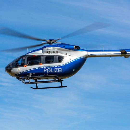 Polizei-Hubschrauber der Polizei NRW im Einsatz.