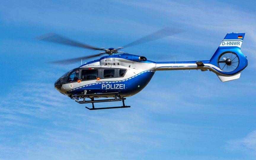 Polizei-Hubschrauber der Polizei NRW im Einsatz.
