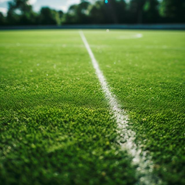 Kunstrasen eines Fußballplatzes