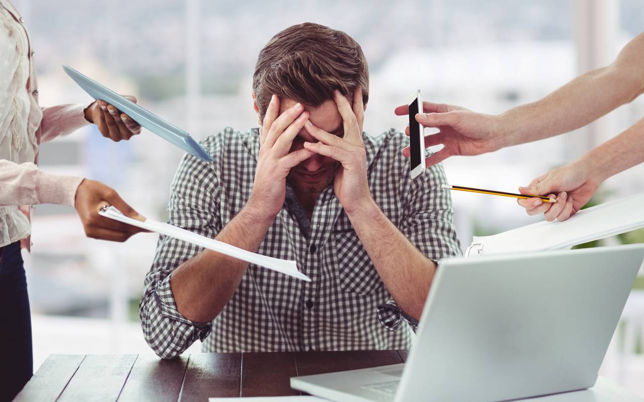 Gestresster Mitarbeiter