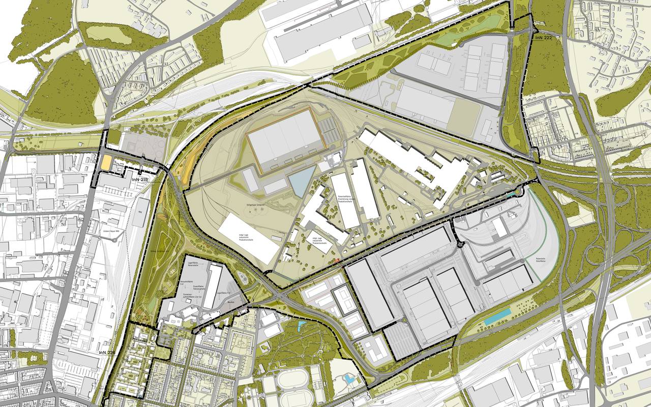 Plan des Grünen Rings in Dortmund.