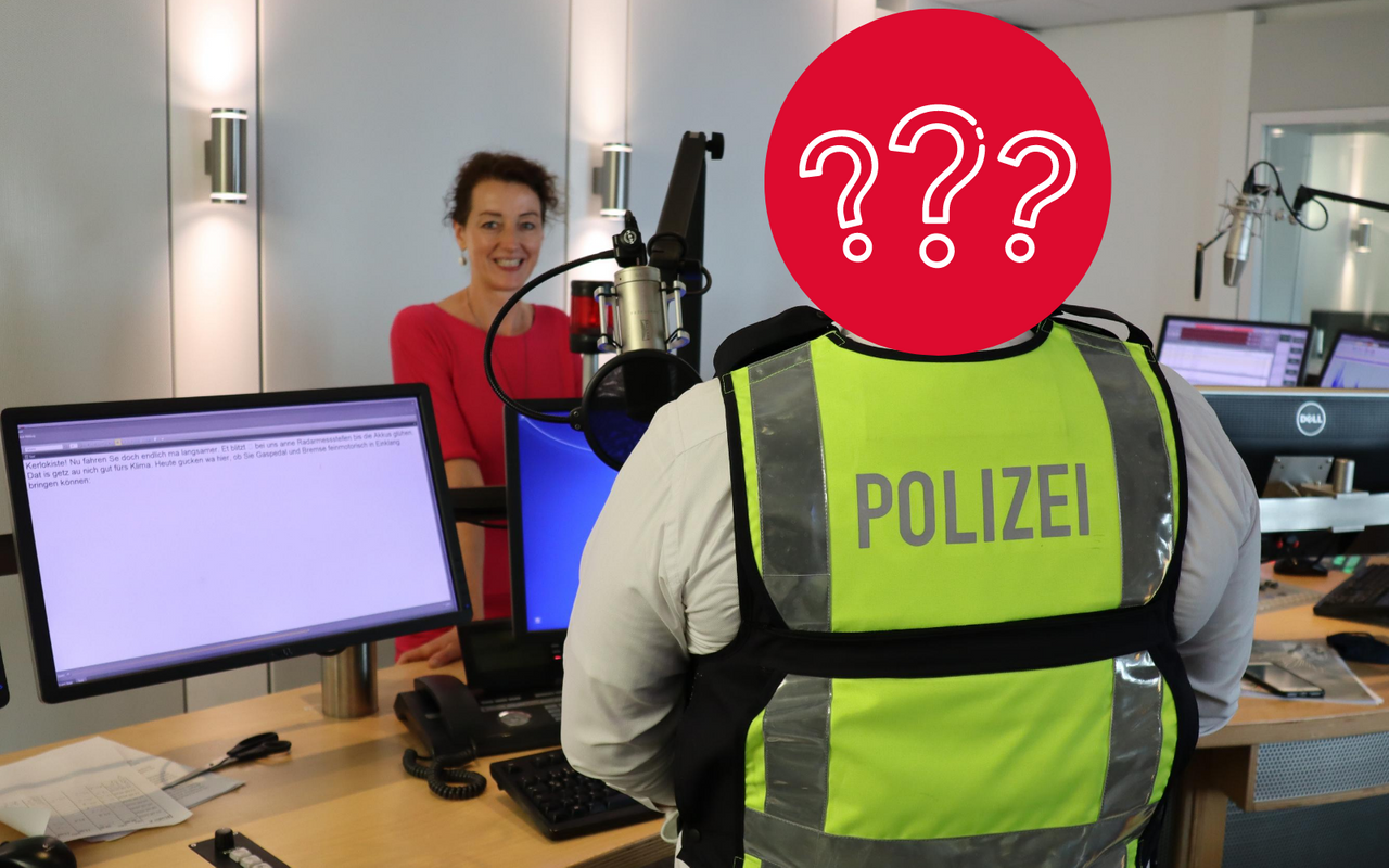 Polizeipraktikant Hans war zum Interview mit Steffi Strecker im Radio 91.2-Studio.