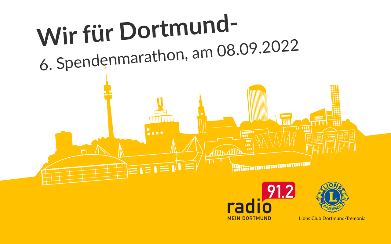 Am 8. September 2022 ist es so weit. Der Dortmunder Spendenmarathon kann nach der Verschiebung wegen der Ukrainekrise endlich stattfinden. Wir freuen uns darauf, auch dieses Jahr wieder wichtige Dortmunder Projekte zu unterstützen. 