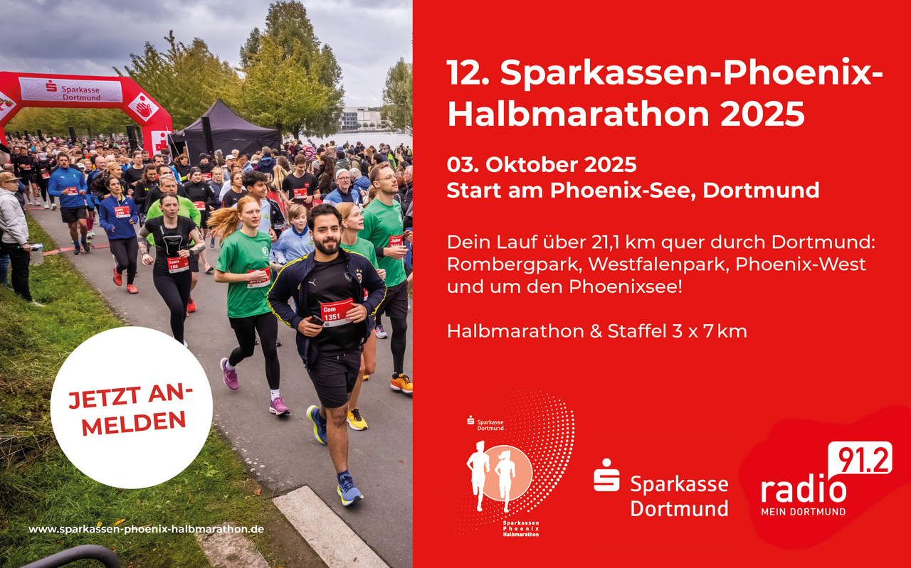 Das wird das Laufevent des Jahres: der Sparkassen-Phoenix-Halbmarathon am 3. Oktober – mit Start und Ziel am Phoenix-See.