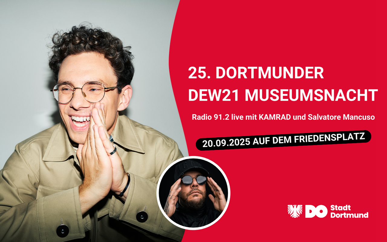 KAMRAD und Salvatore Mancuso auf der Radio 91.2-Bühne bei der 25. Dortmunder DEW21 Museumsnacht.