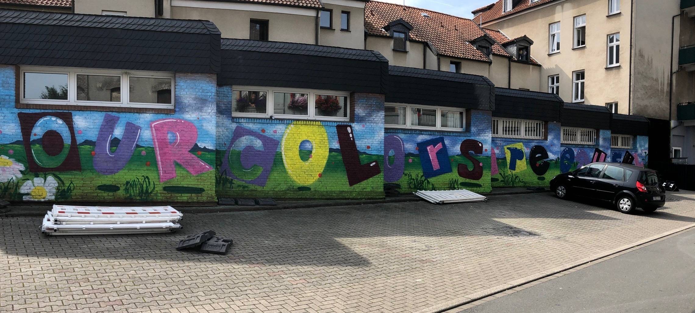 Das fertige Gemälde der Graffiti-Künstler in Dorstfeld.