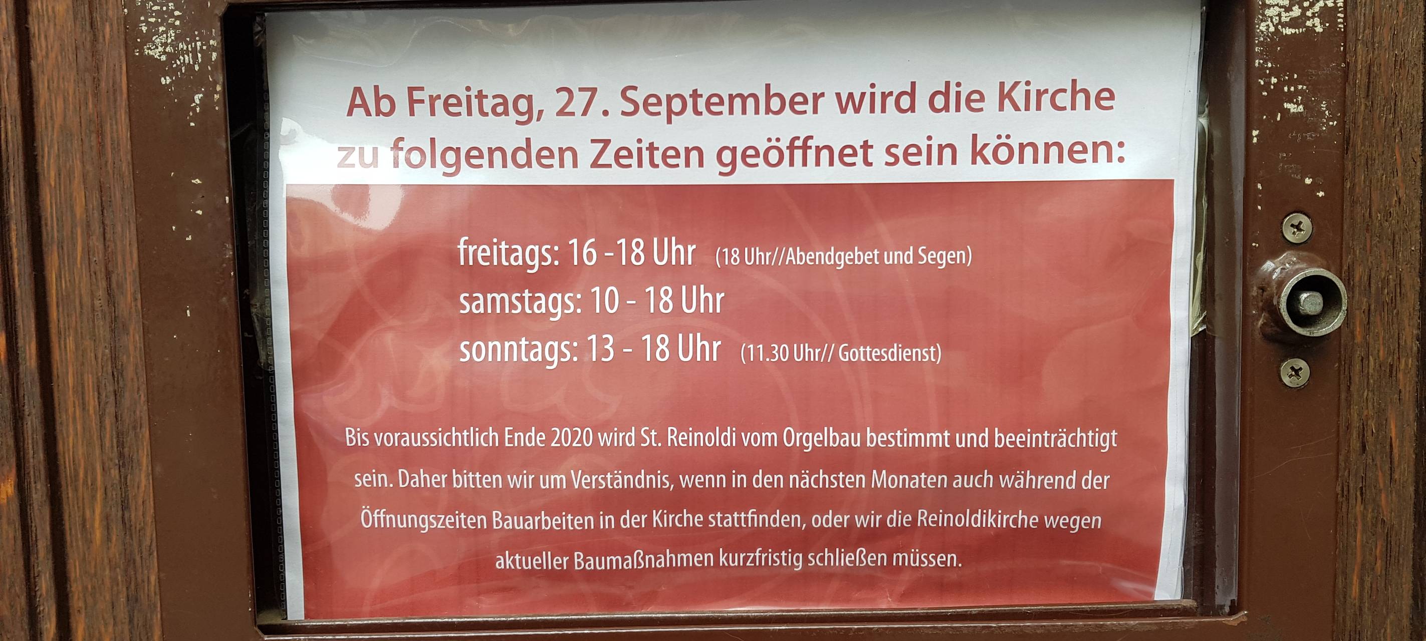 Öffnungszeiten Reinoldikirche