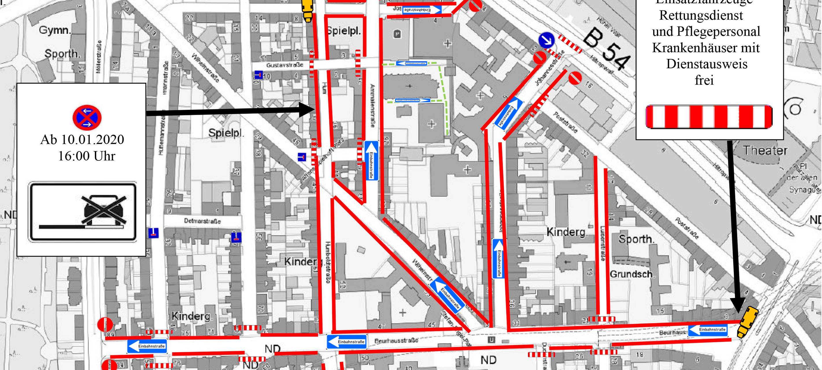 Sperrungen im Klinikviertel bleiben bestehen