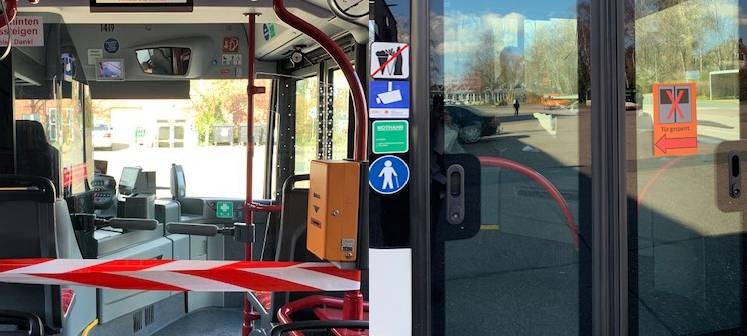 Busfahrer wird abgeschottet.