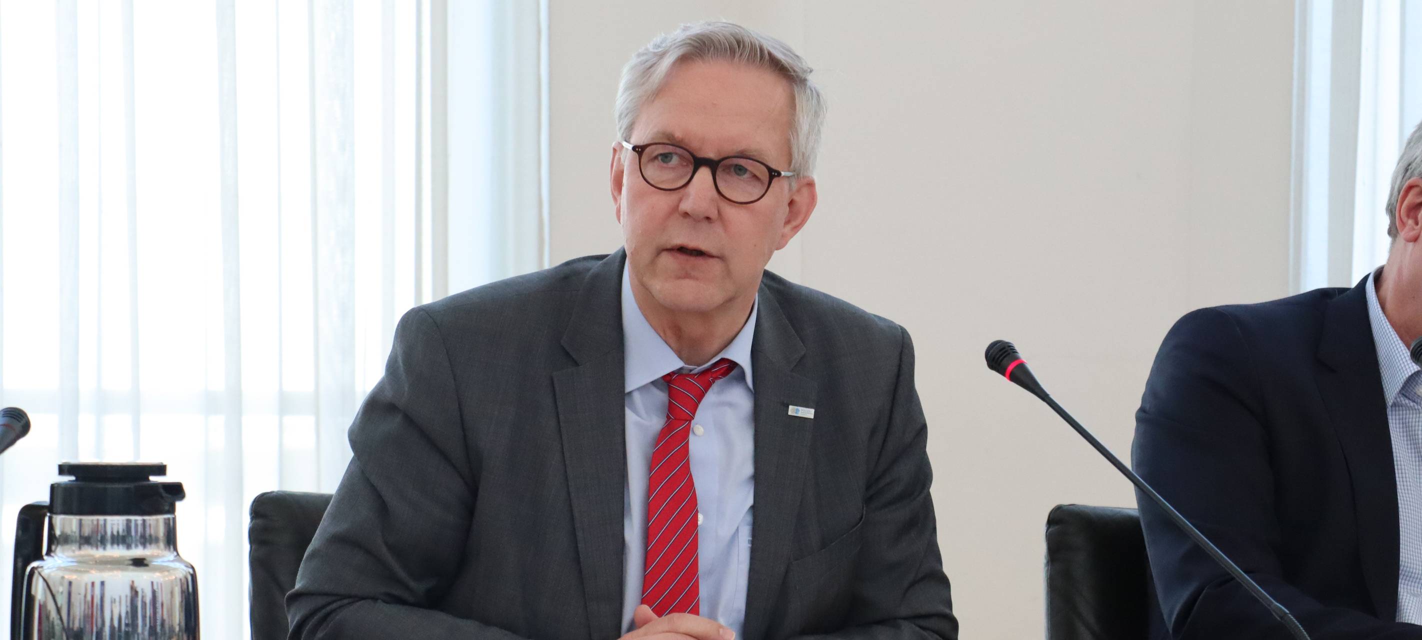 Gregor Lange bei der PK zum Revierderby am 12.03.2020