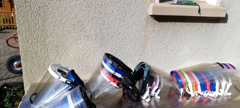 Die ersten Schutzmasken von Murtfeldt und Hecker.