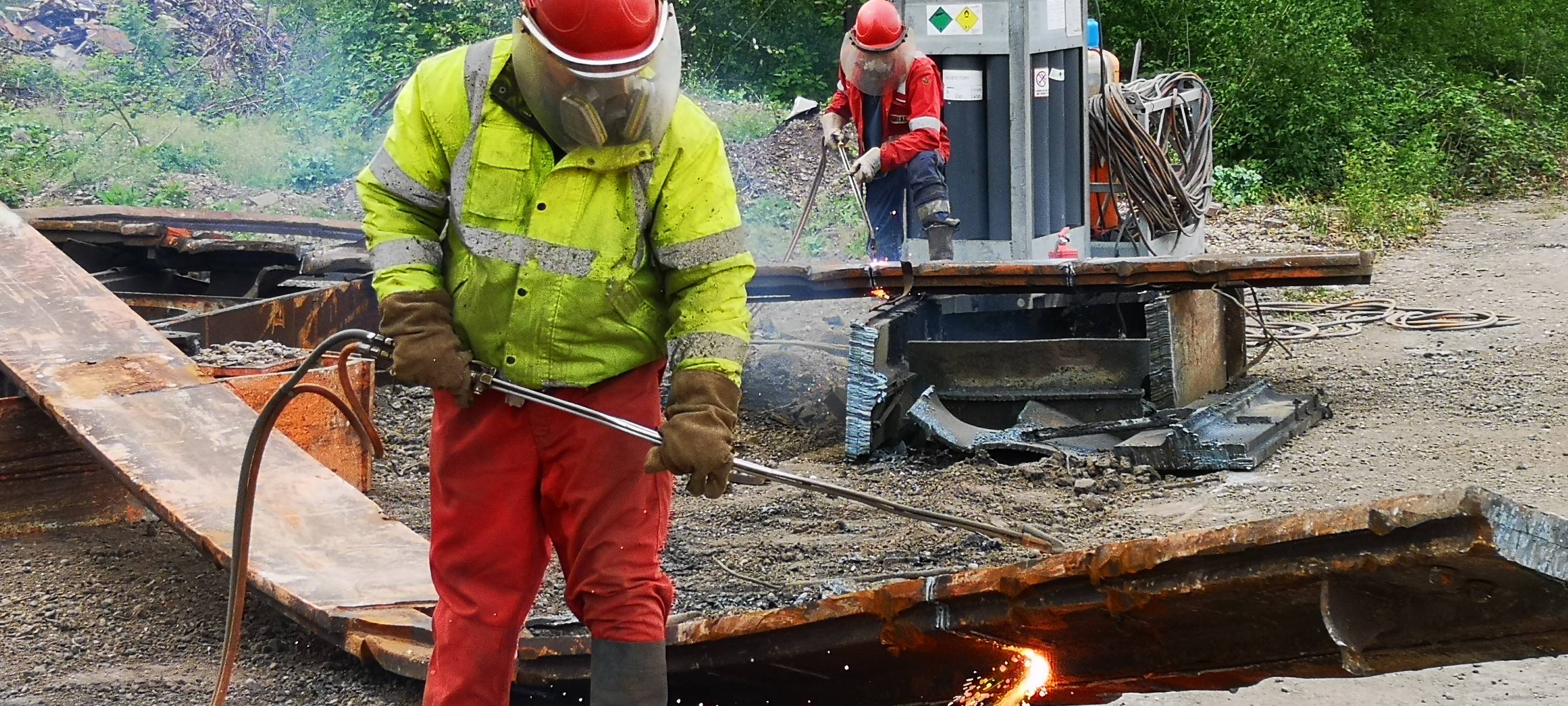 Abbrucharbeiten auf dem ehemaligen Hoesch Spundwand-Gelände.