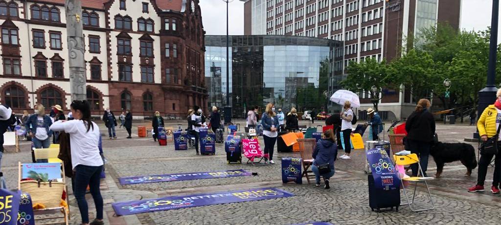 Reisebüros streiken in Dortmund.