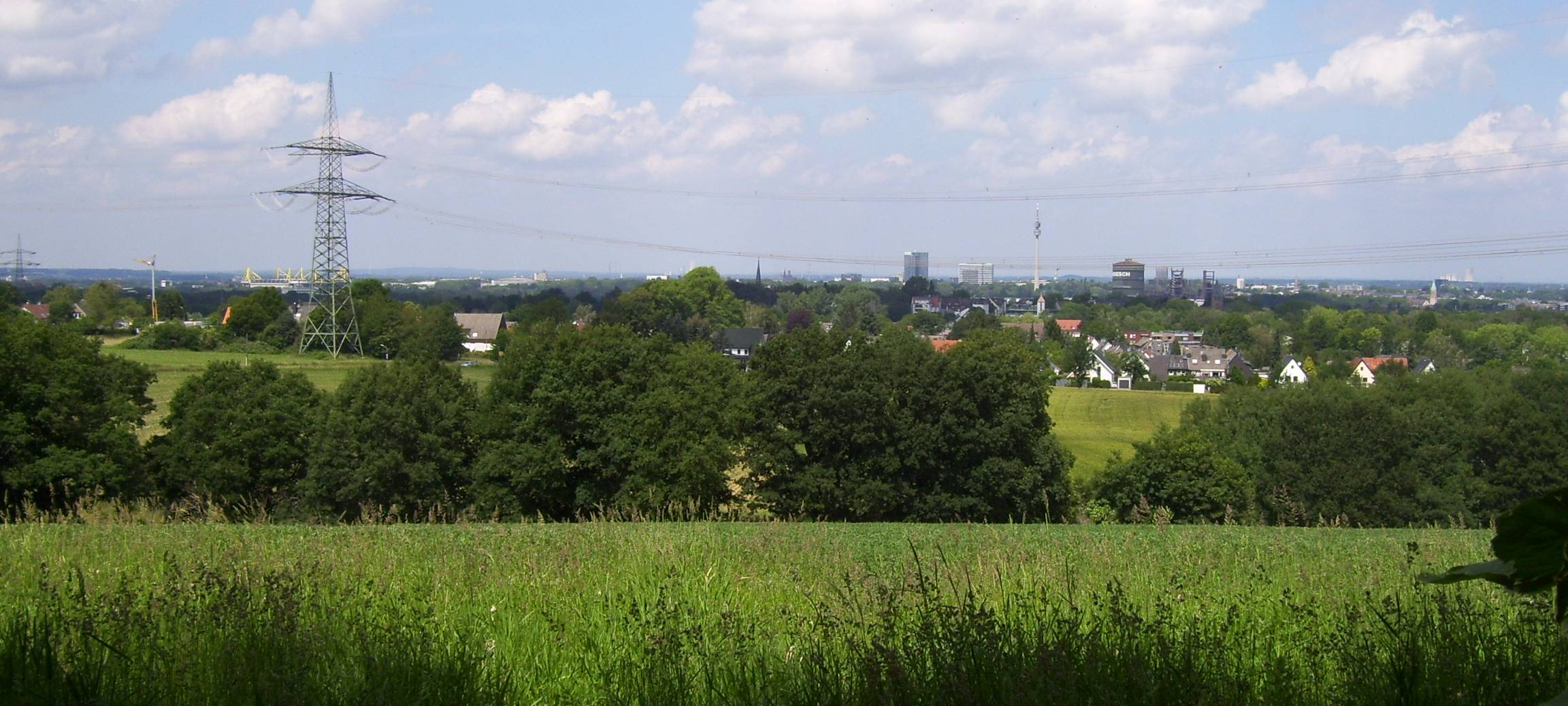 Sicht auf Dortmund von Niederhofer Wald