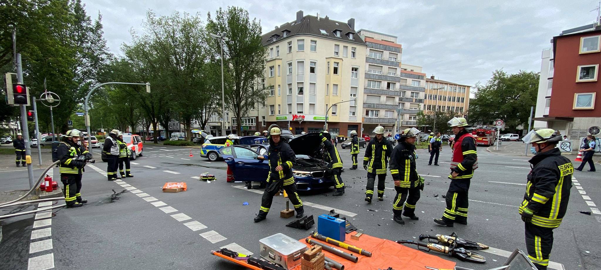 Verkehrsunfall auf der Märkischen Straße in Dortmund.