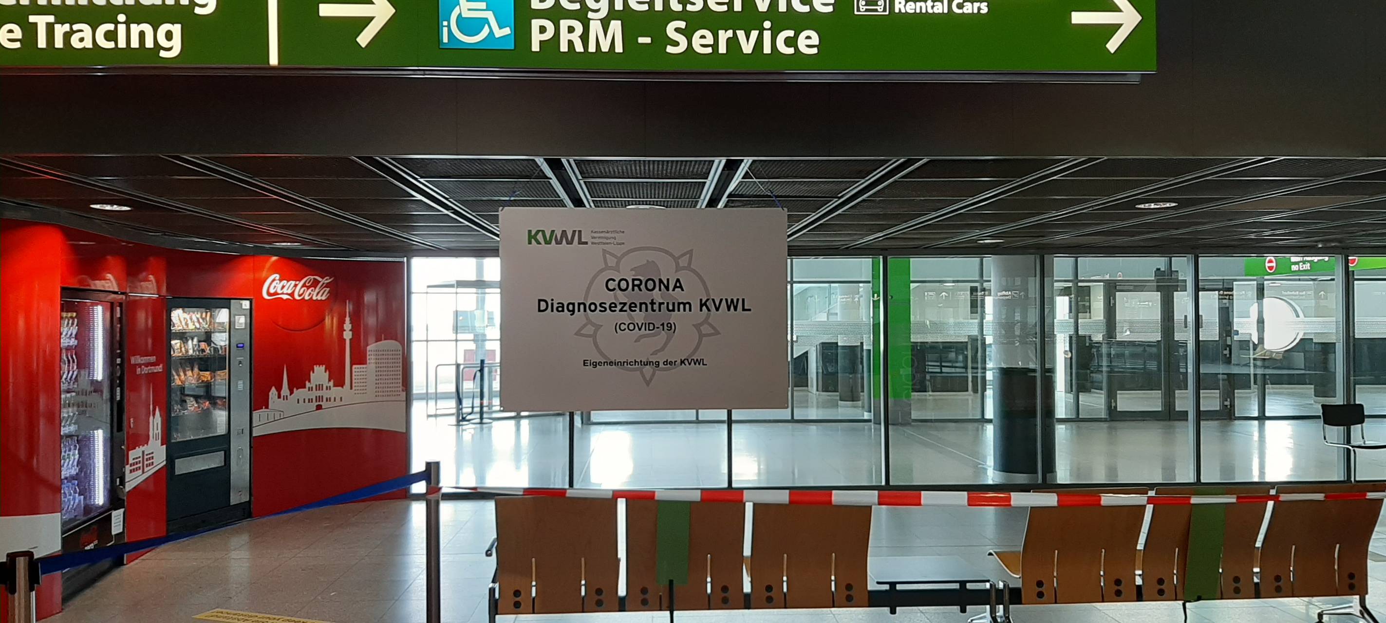 Corona-Teststelle am Dortmunder Flughafen.