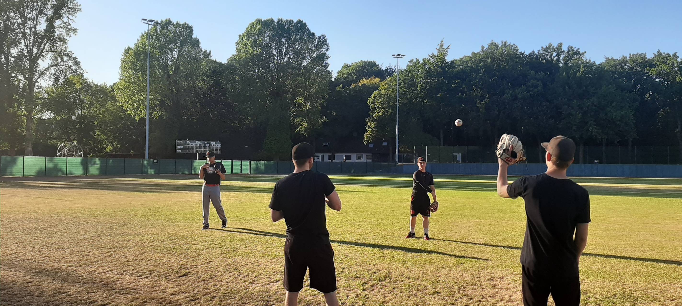 Baseball-Mannschaft Dortmund Wanderers beim Training