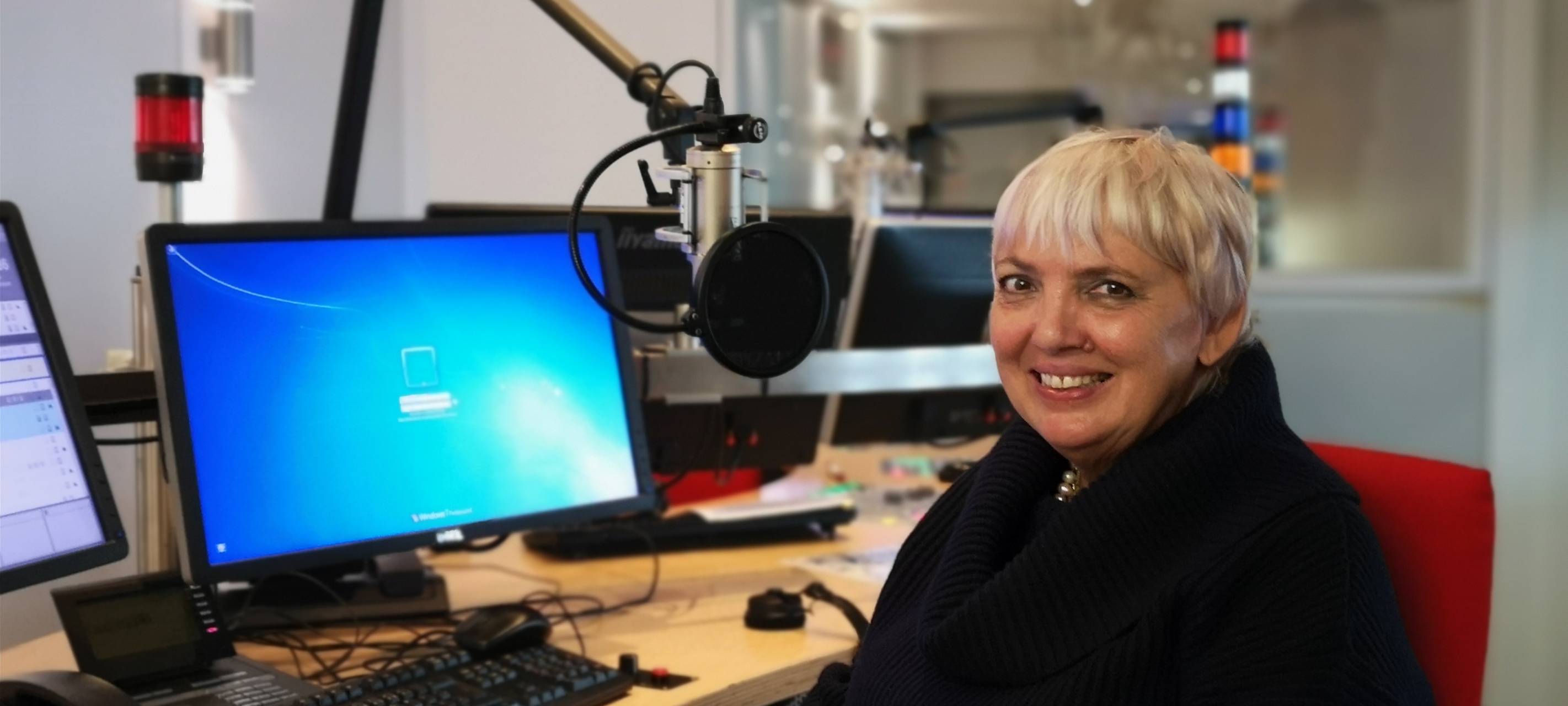 Claudia Roth im Radio 91.2-Studio.