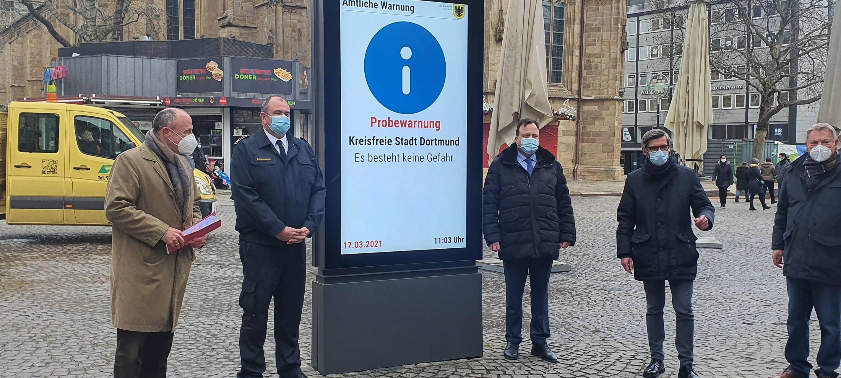 Digitale Werbetafeln als Warnsystem in Dortmund