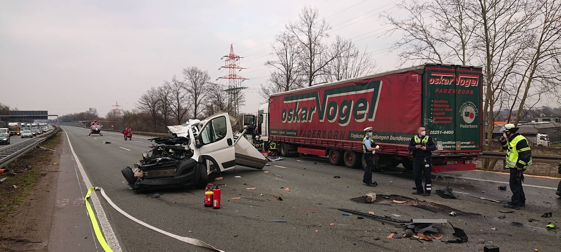 Schwerer Unfall am Autobahnkreuz Dortmund/Unna