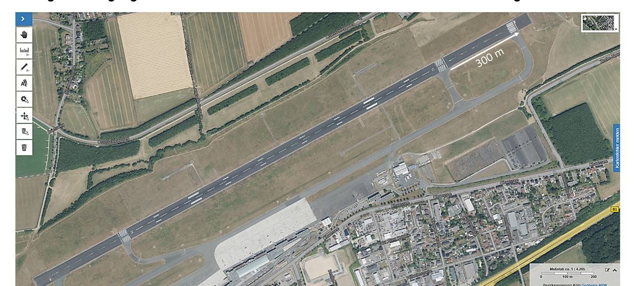 Der Flughafen Dortmund möchte auf seiner vorhandenen Start- und Landebahn die östlich gelegene Landeschwelle um 300 Meter verlegen.