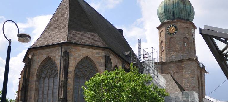 Kirchentagsbude vor der Reinoldikirche