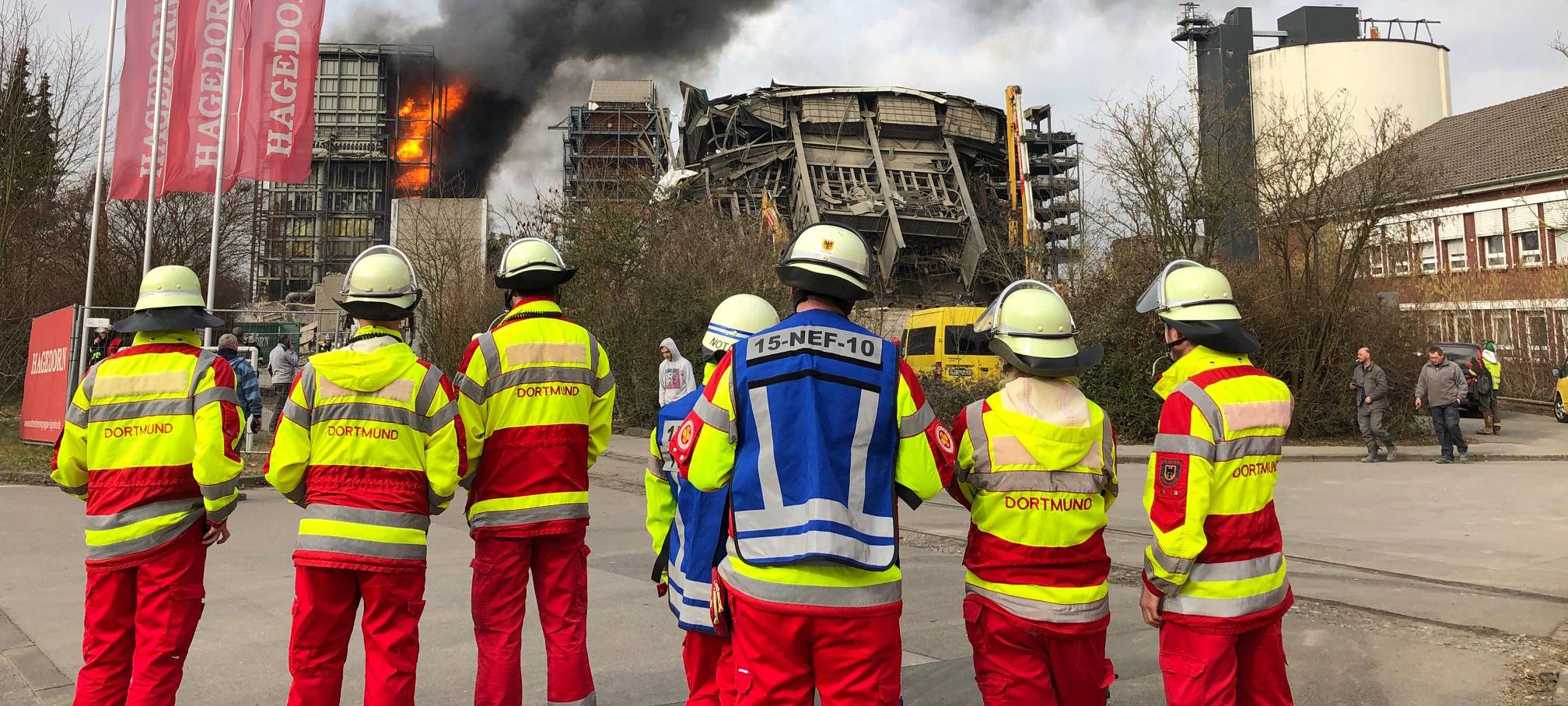 Brand auf Abrissgelände Knepper