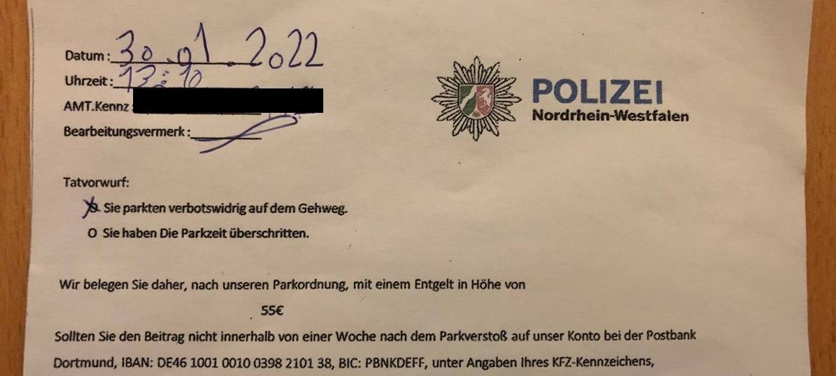 Polizei warnt vor falschen Knöllchen