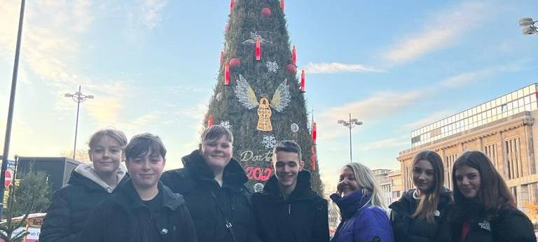Radioklasse auf dem Dortmunder Weihnachtsmarkt.