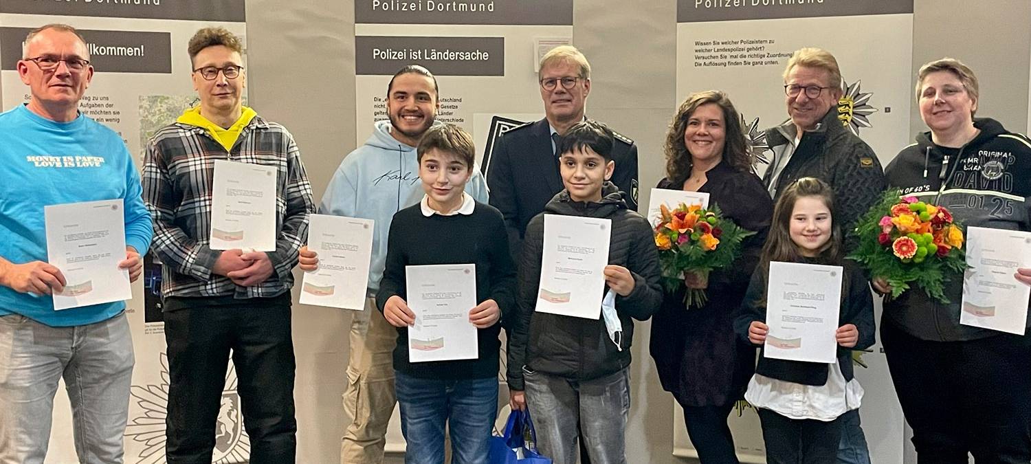 Polizei Dortmund ehrt zehn Menschen für couragiertes Handeln