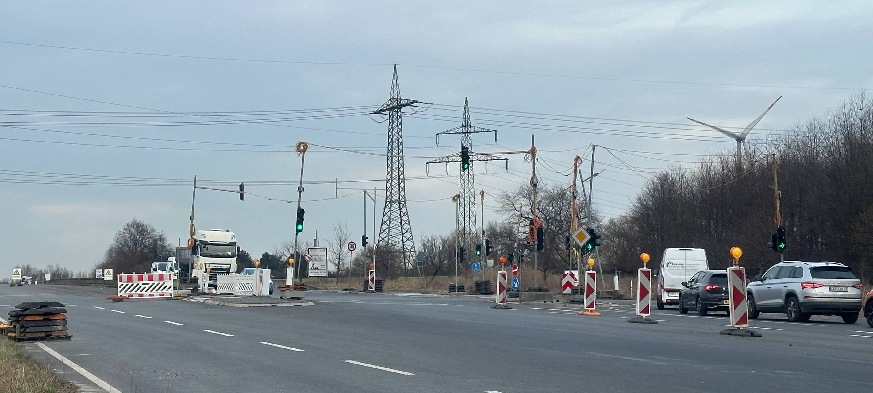 Die Baustelle am Ende der B236 zwischen Lünen und Brechten.