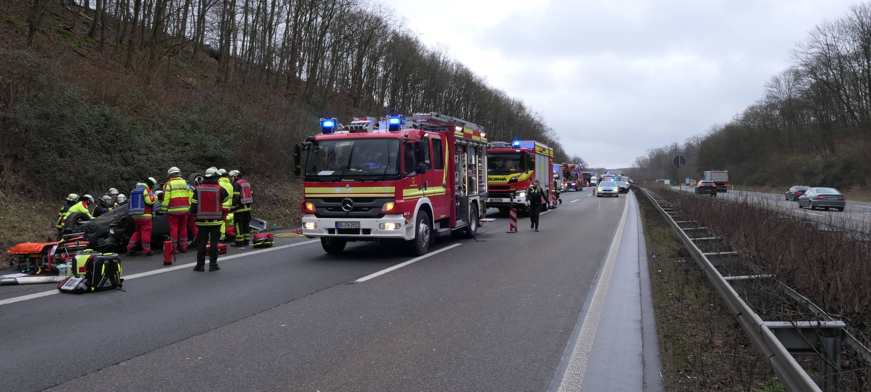 Schwerer Unfall auf A45 bei Dortmund
