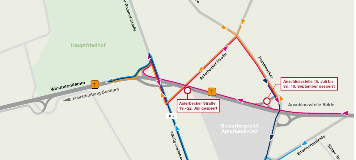 B1 Unterführung in Dortmund wird abgerissen – die Umleitungen