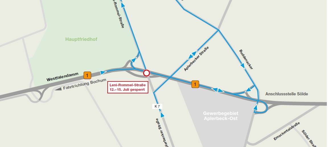 B1 Unterführung in Dortmund wird abgerissen – die Umleitungen