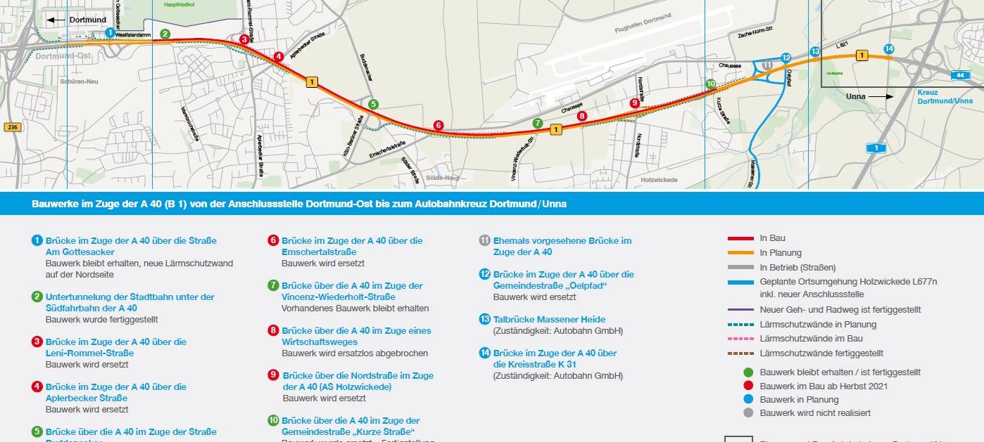B1 Unterführung in Dortmund wird abgerissen – die Umleitungen