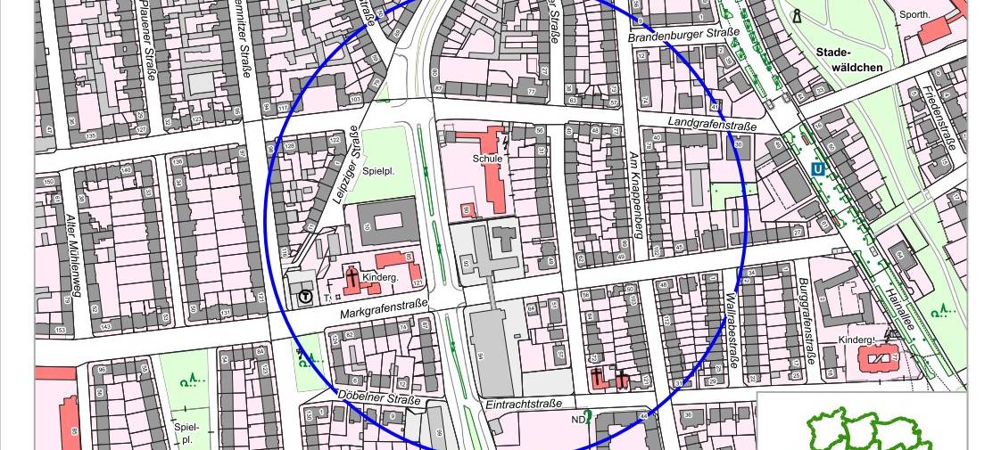 Evakuierungsradius des Blindgänger in der Ruhrallee.