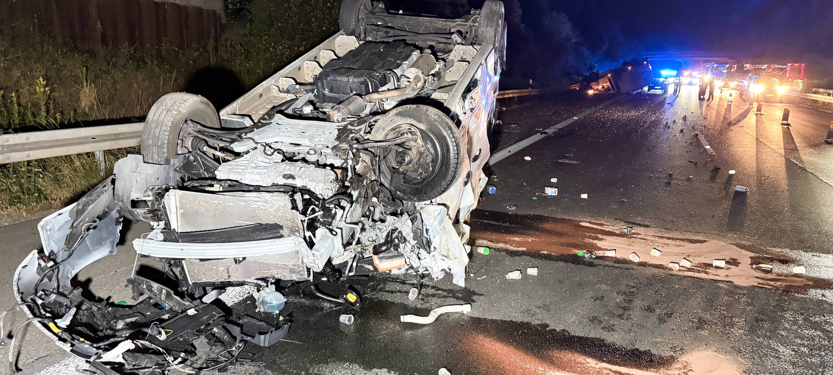 A2 bei Dortmund: Heftiger Crash in der Nacht