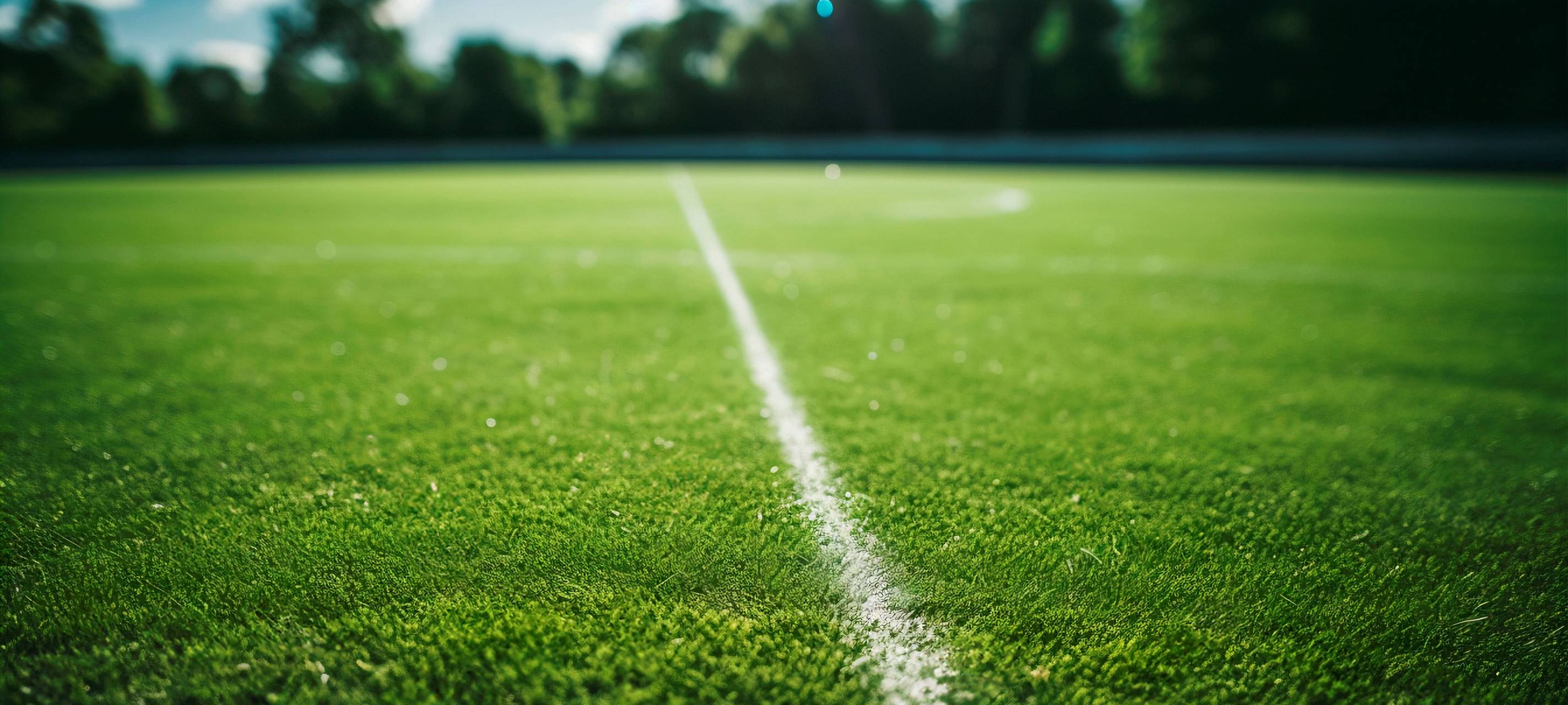 Kunstrasen eines Fußballplatzes